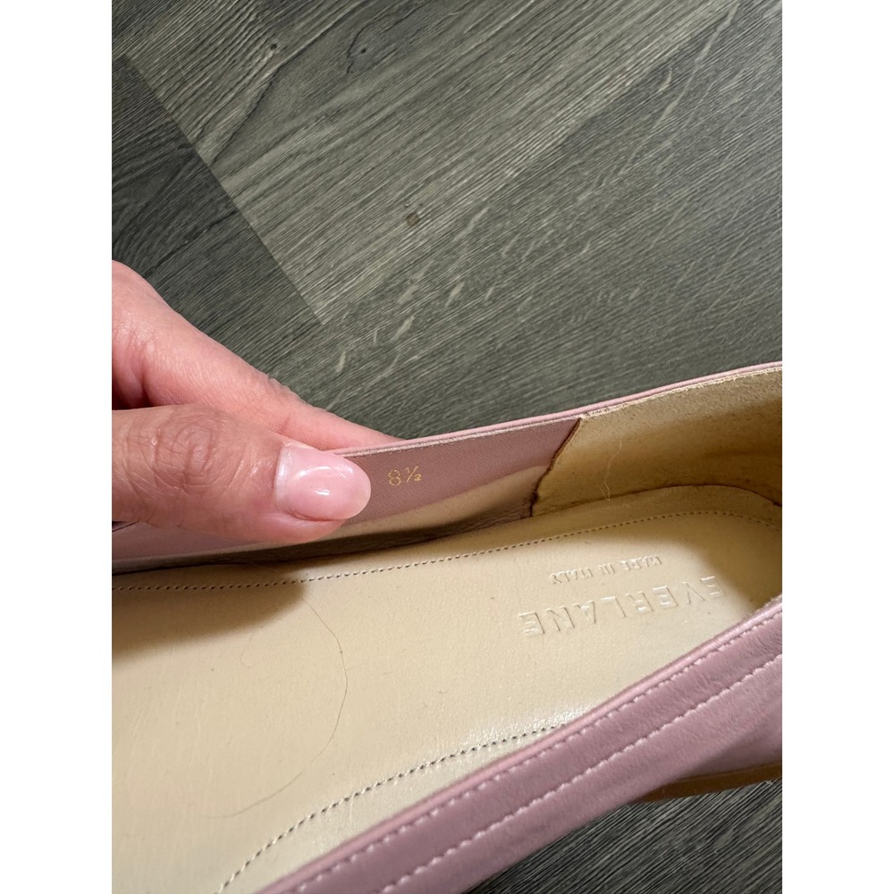 Everlane The Editor Flat 8.5 Rose Pink Italian Leather Pointed Toe Shoes EUC! - Picture 5 of 8